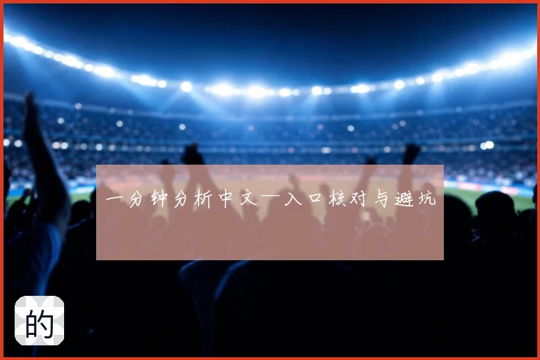 一分钟分析中文—入口核对与避坑